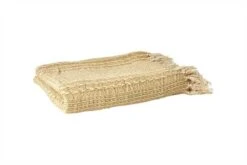 Plaid M/frynser 130x170cm - Sand/Carry